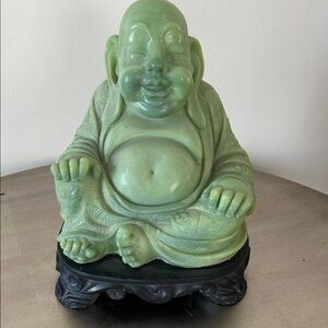 Norleans Green Buddha Resin and Jade Statue